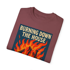 Retro Music-Inspired Unisex T-Shirt - Burning Down the House Design