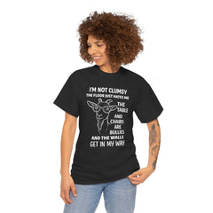Clumsy Funny Goat Graphic Tee | Unisex Heavy Cotton Tee | Great Gift for Animal Lovers, Birthdays, Casual Wear, Humorous Gifts, Everyday Style