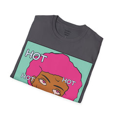 HOT Pink Cotton Candy Haired Pop Art Lady Unisex Softstyle T-Shirt