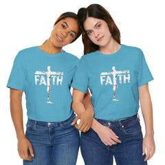 Faith Cross Prosthetic Leg T‑Shirt — Amputee Inspirational Christian Tee