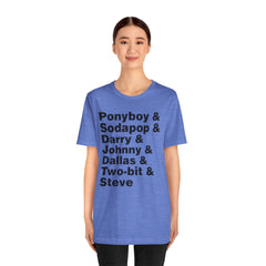 The Outsiders Shirt, Greasers Characters Shirt, Unisex Jersey Short Sleeve Tee