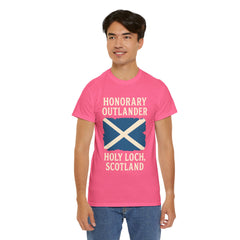 Honorary Outlander Heavy Cotton Tee, Holy Loch Scotland Shirt, Outlander Fan Gift, Casual Tee, Travel Souvenir, Unisex T-Shirt