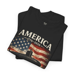 America 250th Submarine 125th Flag T-Shirt — Vintage USA Military Tee