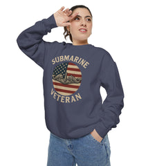 Vintage Submarine Veteran Sweatshirt, Unisex Crewneck, Comfortable Casual Wear, Perfect Gift for Veterans, Military Appreciation