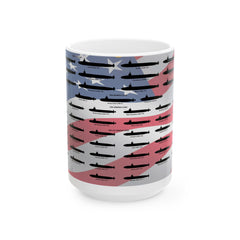 American Submarine Flag Ceramic Mug — Patriotic Navy Gift