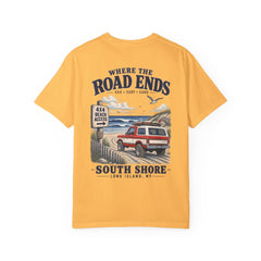 Where the Road Ends Long Island Unisex Garment-Dyed T-shirt