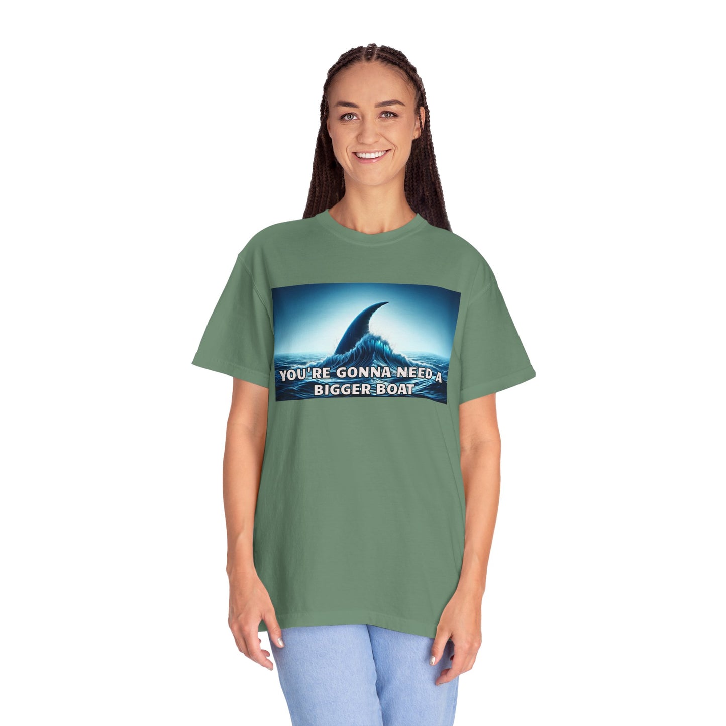 Jaws Movie  Influenced shark fin quote Mural Graphic - Unisex Comfort Colors Shirt