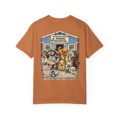Lauren McGowan Front Logo Back Graphic Baldwin Harbor Animal Hospital "Who Let the Dogs Out?" Tee