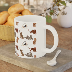 Playful Pets Ceramic Mug - Cute Cat and Dog Design for Animal Lovers