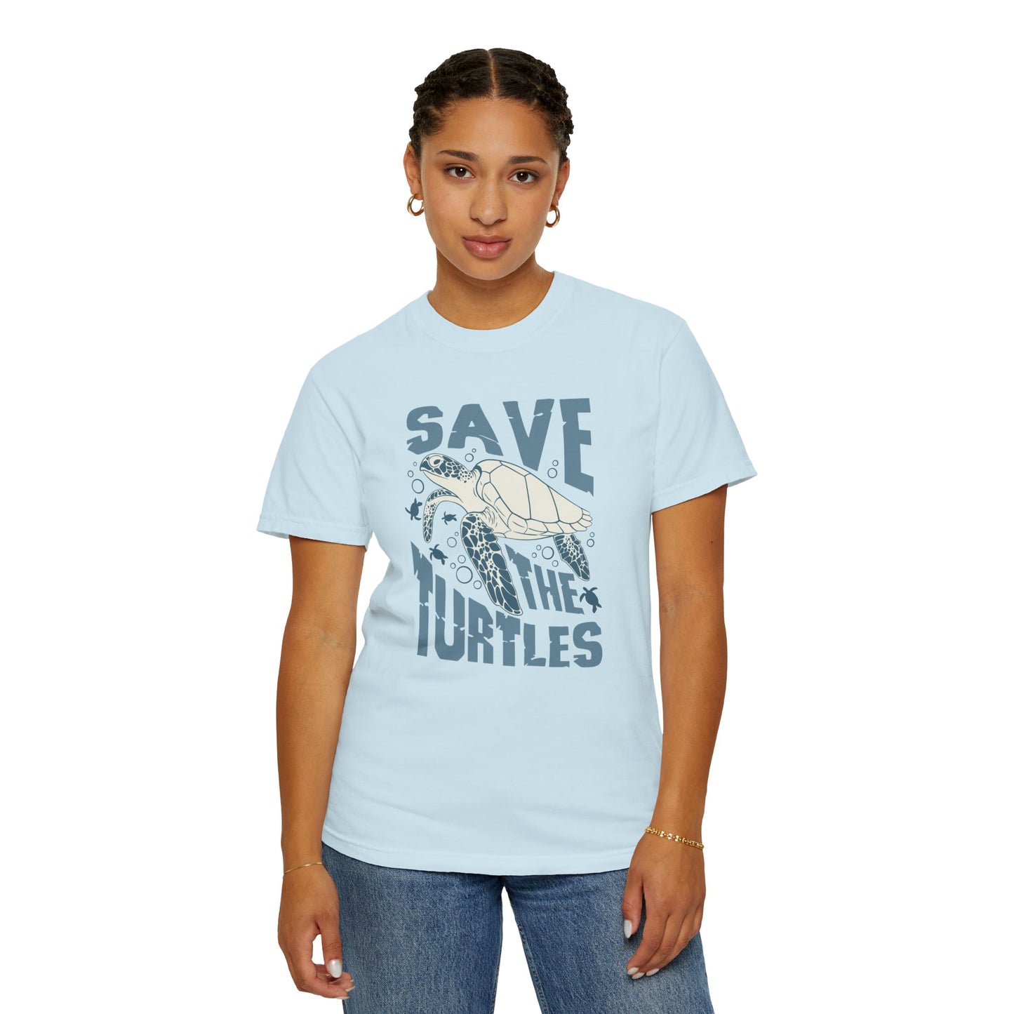 Sea Turtles, Save The Turtles -  Graphic Unisex Garment-Dyed T-shirt