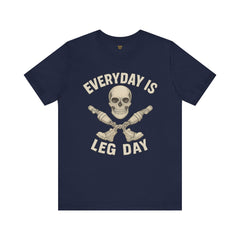 Fitness Tee | Leg Amputee Funny Skull, Everyday Leg Day Gym Shirt, Workout Top