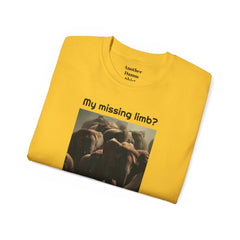 My Missing Limb? It Was Stampeding Elephants - Unisex T Shirt | Amputee Humor, Amputee Gift, Amputation Excuse, Animal, Wildlife, Motivation