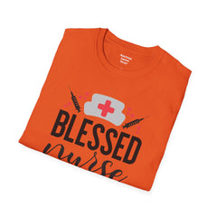 Blessed Nurse - Unisex Softstyle T-Shirt | Nurse Awareness, Medical Apparel, Gift For Her, Scrub Tee, Hospital Staff Gift, Registered Nurse