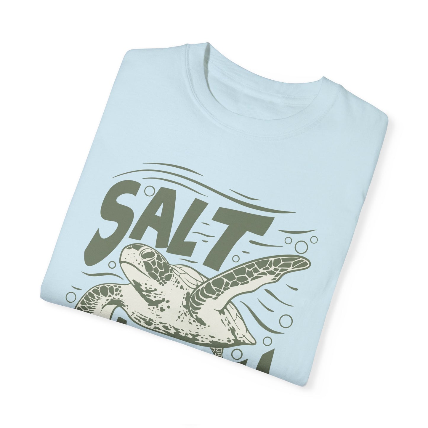 Sea Turtle, Salt And Sea -  Graphic Unisex Garment-Dyed T-shirt