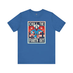 Chill The Fourth Out,Cowgirl Graphic, Unisex Jersey Short Sleeve Tee