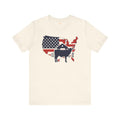 Red White and Blue Farmer Graphic, Unisex Jersey Short Sleeve Tee