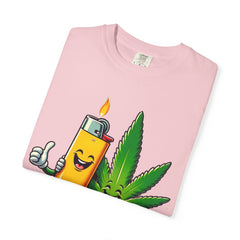 Vintage 'Lighter & Weed' Graphic T-Shirt — Relaxed Stoner/Cannabis Tee