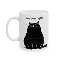 Some Coffee Please, Black Cat Graphic, Ceramic Mug, (11oz, 15oz)