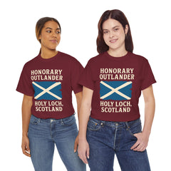 Honorary Outlander Heavy Cotton Tee, Holy Loch Scotland Shirt, Outlander Fan Gift, Casual Tee, Travel Souvenir, Unisex T-Shirt