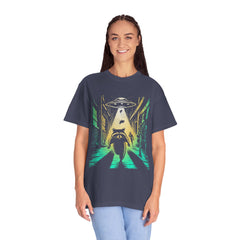 Raccoon UFO Funny Comfort Colors Graphic T-Shirt
