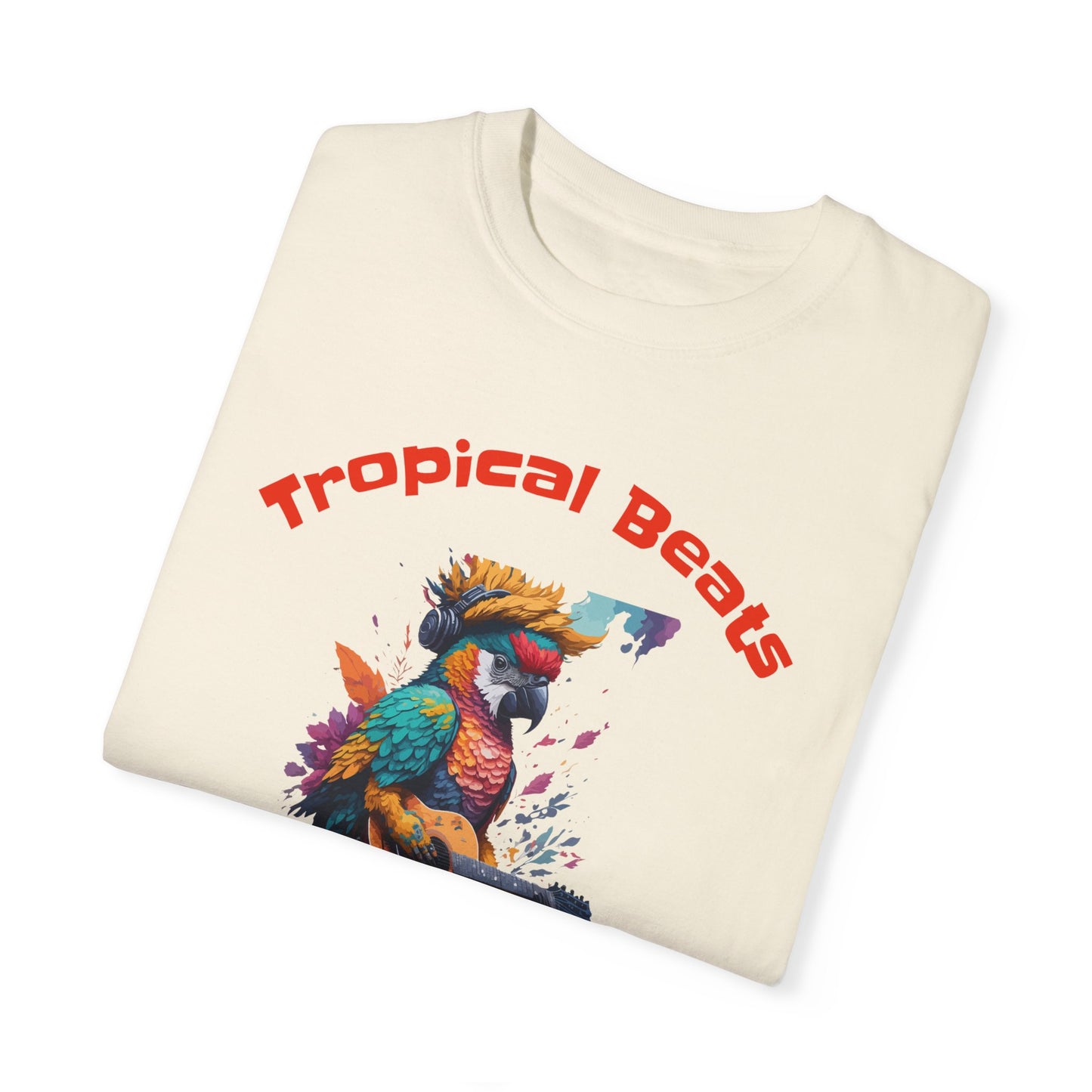 Tropical Beats, Feathery Feats - Unisex Garment-Dyed T-shirt