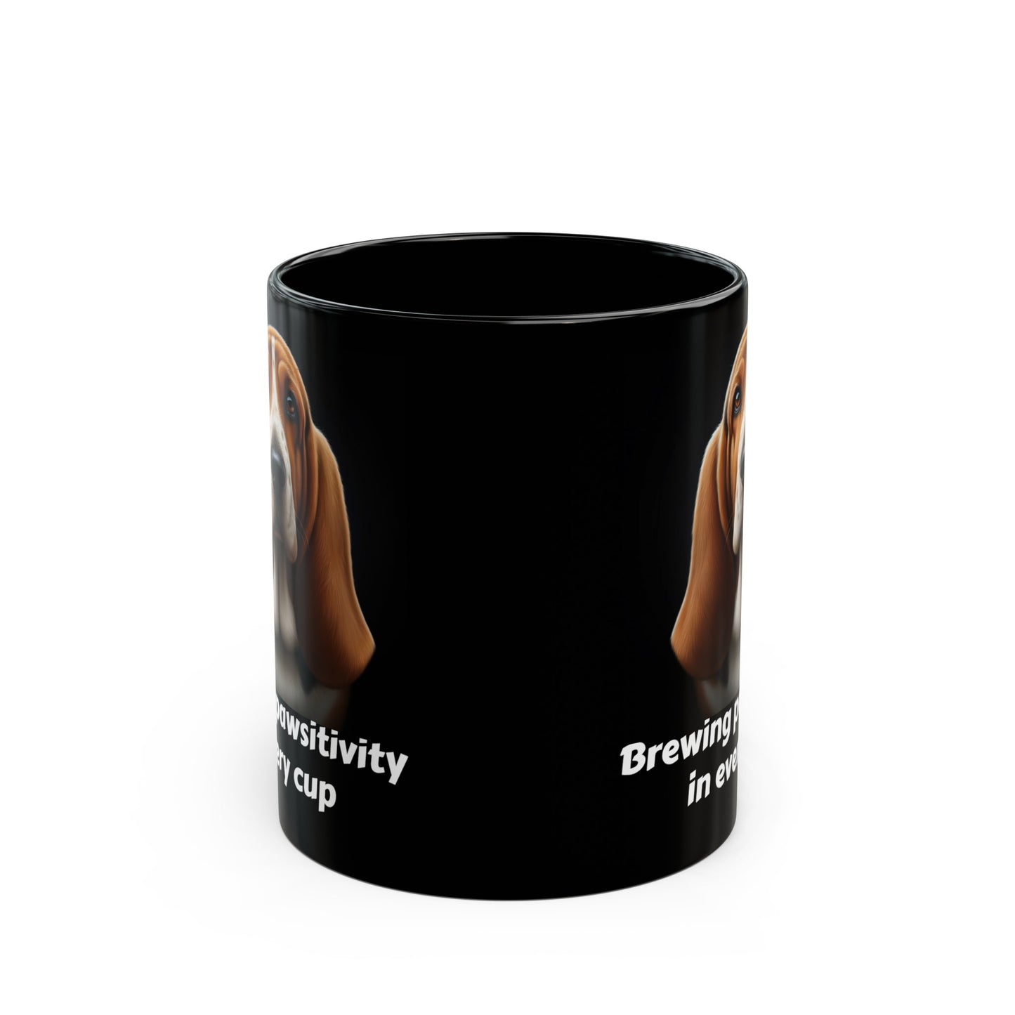 Basset Hound Black Mug (11oz, 15oz), Brewing Pawsitivity In Every Cup