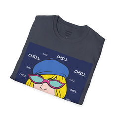 Chill Girl Unisex Softstyle T-Shirt  Pop Art Girl Wearing Sunglasses