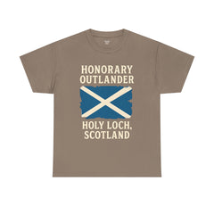 Honorary Outlander Heavy Cotton Tee, Holy Loch Scotland Shirt, Outlander Fan Gift, Casual Tee, Travel Souvenir, Unisex T-Shirt