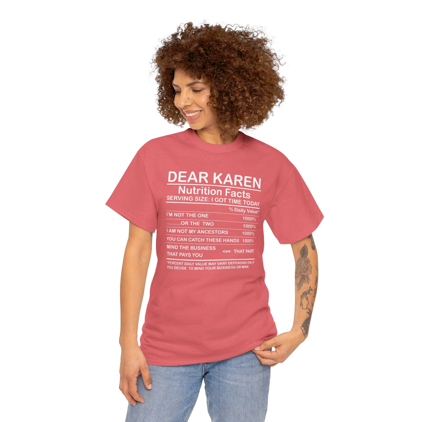 Karen Nutritional Facts Unisex Heavy Cotton Tee