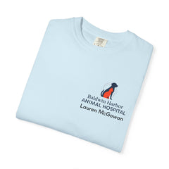 Lauren McGowan Front Logo Back Graphic Baldwin Harbor Animal Hospital "Who Let the Cats Out?" T Shirt