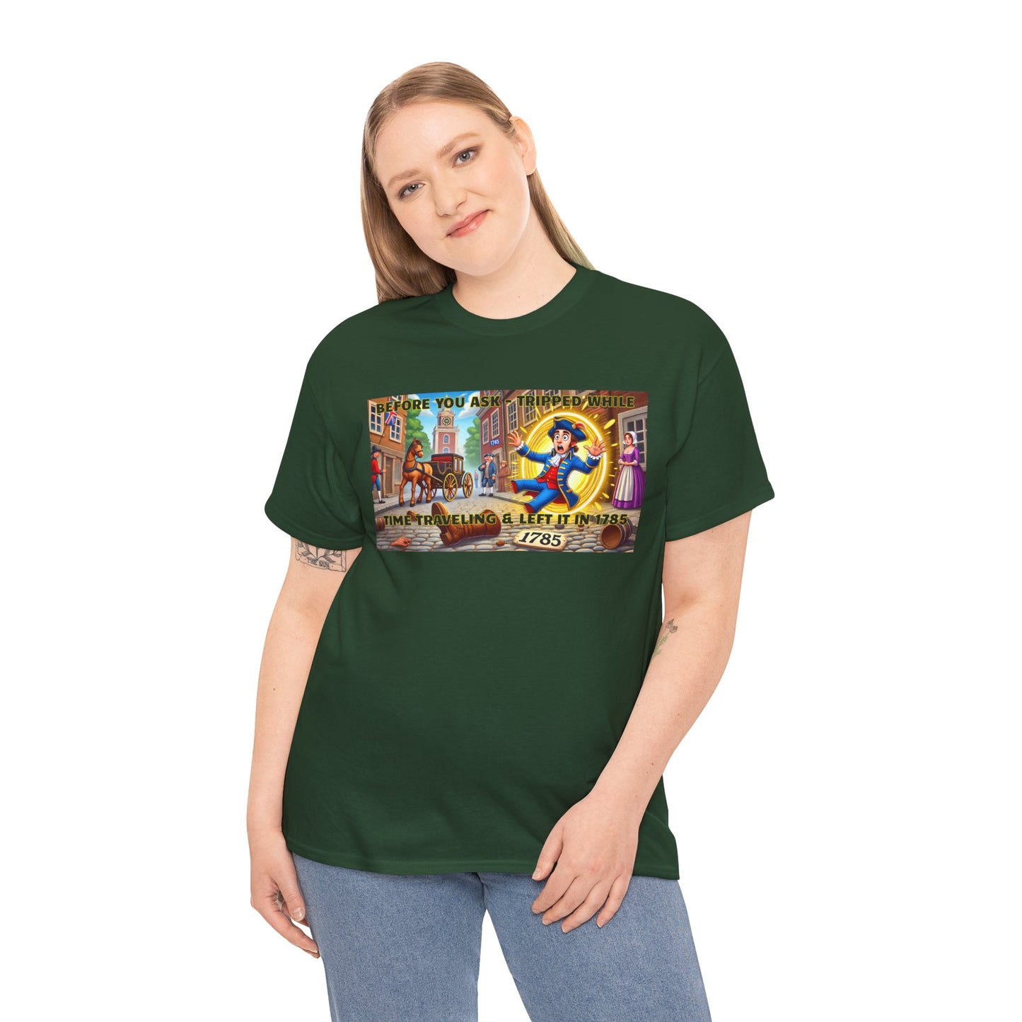 Amputee Funny Time Travel Excuse  - Unisex Heavy Cotton Tee