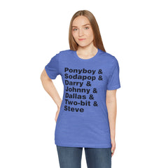 The Outsiders Shirt, Greasers Characters Shirt, Unisex Jersey Short Sleeve Tee