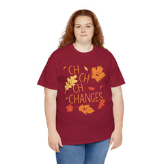 Changes Fall Leaves Graphic - Unisex Heavy Cotton Tee