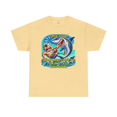 Amputee Humor True Story Shark Wrestled Me For The Leg, And Won - Unisex Heavy Cotton Tee