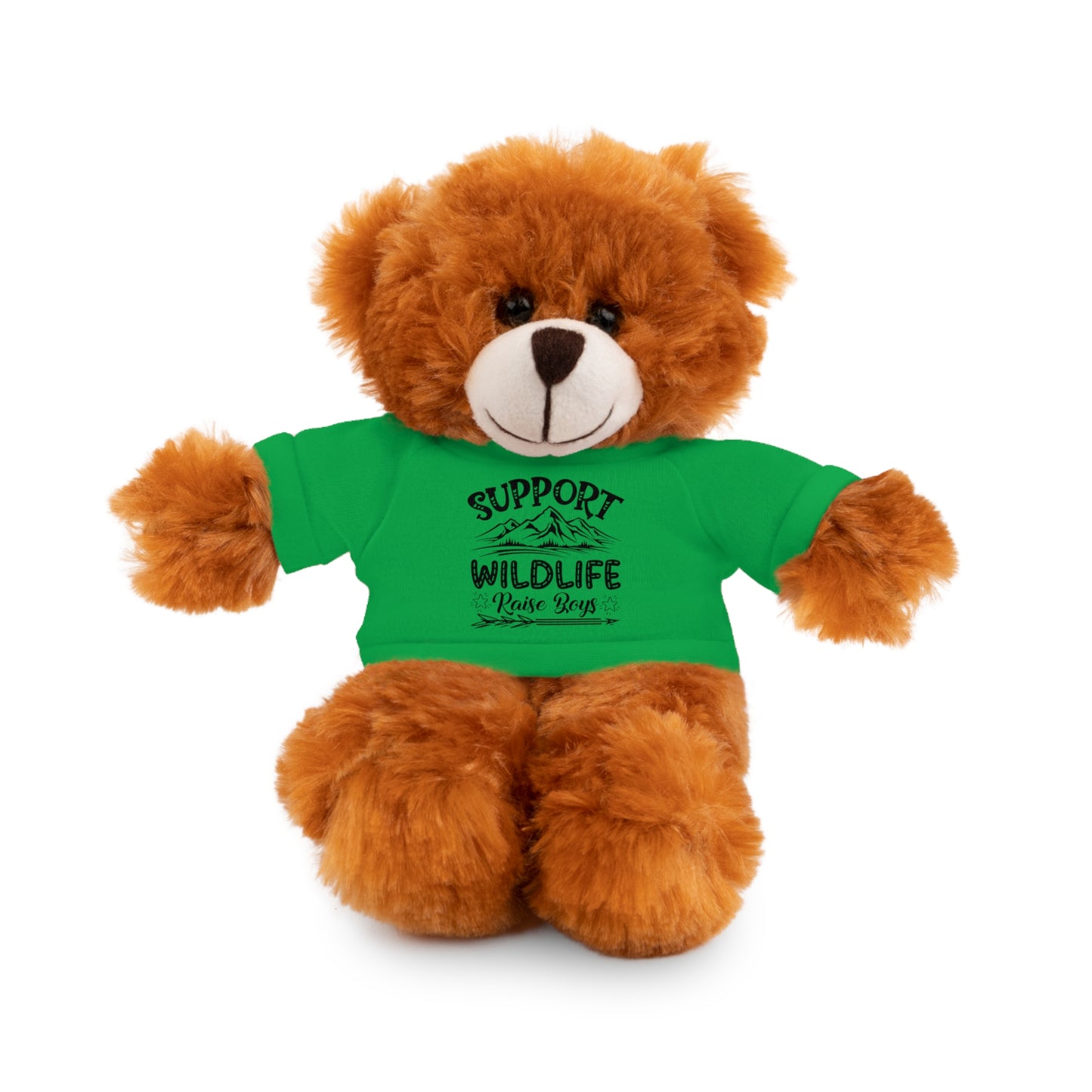 Stuffed Animals with T Shirt,Funny Quote,Support Wildlife Raise Boys,gift for him,gift for her,Birthday Gift,Everyday gift,animal lover gift