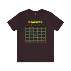 FUNNY BOOMER BINGO - Unisex Jersey Short Sleeve Tee