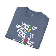 How Do You Spell TEACHER,Unisex T Shirt,Mentor,Inspire,Educate,Coach.Share,Influence,Encourage,Educator apparel,School wear,Teacher apparel