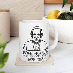 Pope Francis Ceramic Mug - Faith & Humility Design (11oz, 15oz)