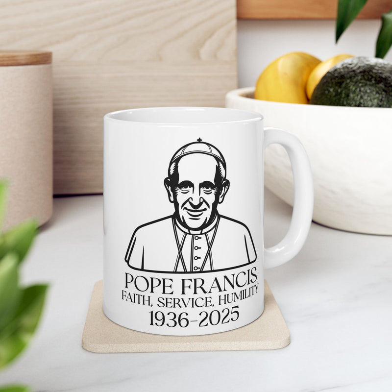 Pope Francis Ceramic Mug - Faith & Humility Design (11oz, 15oz)