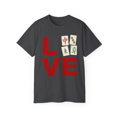 LOVE Mahjong with tile images Unisex Ultra Cotton Tee / See our matching coffee mugs