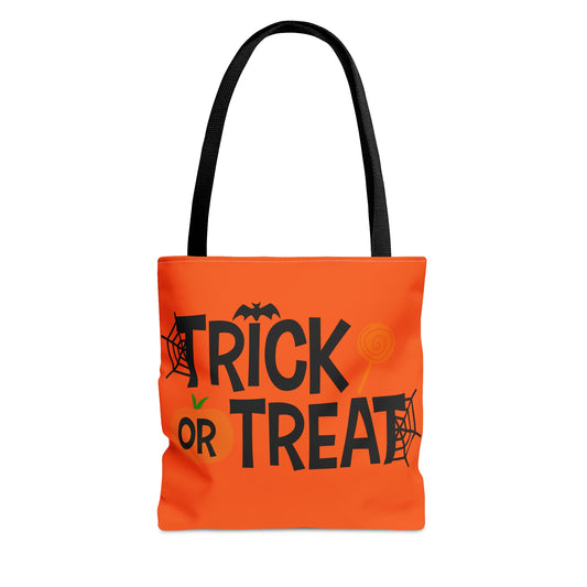 Trick or Treat Halloween cob web orange Tote Bag