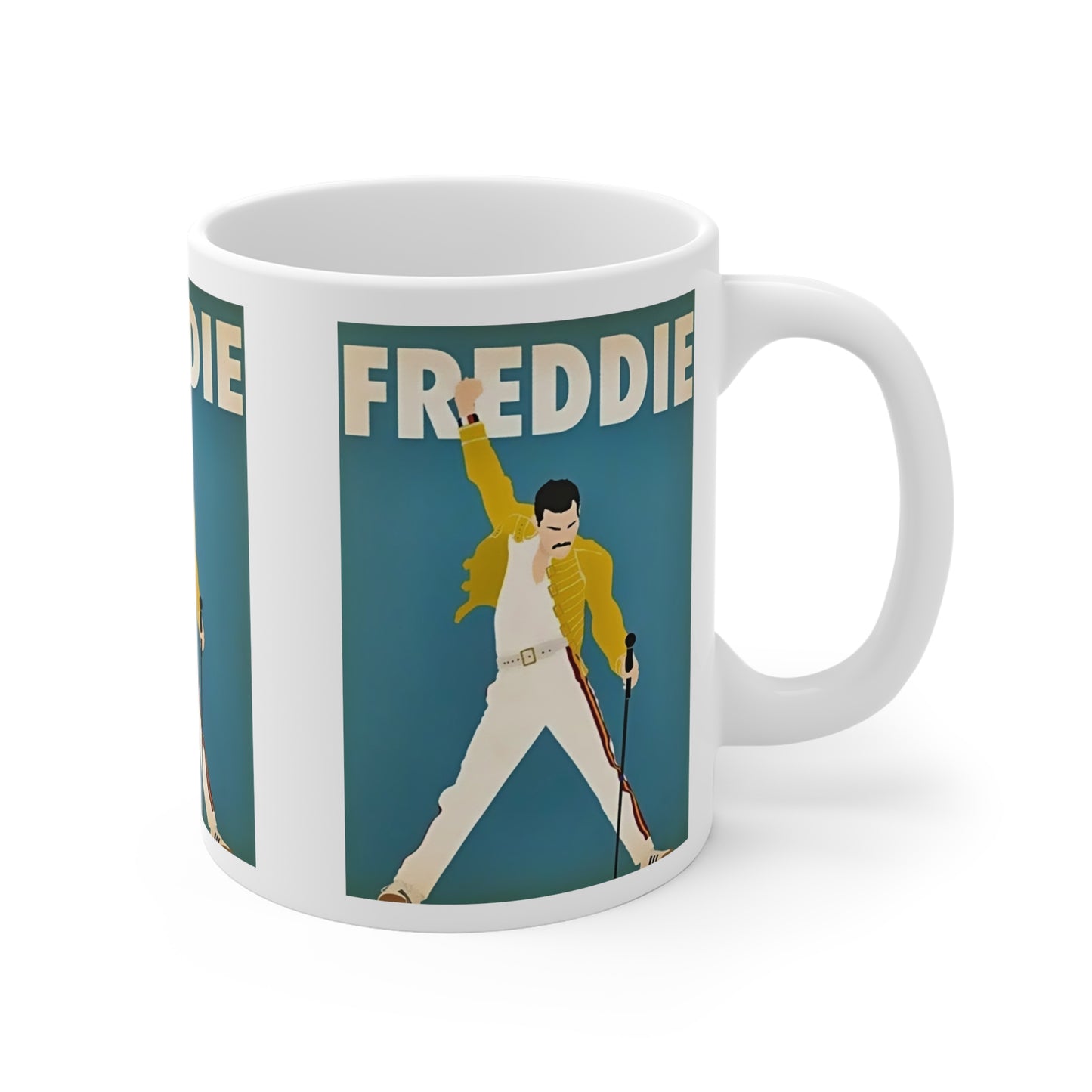 Freddie Mercury On Stage, Three Graphic Image Ceramic Mugs (11oz\15oz\20oz)