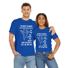 Clumsy Funny Goat Graphic Tee | Unisex Heavy Cotton Tee | Great Gift for Animal Lovers, Birthdays, Casual Wear, Humorous Gifts, Everyday Style