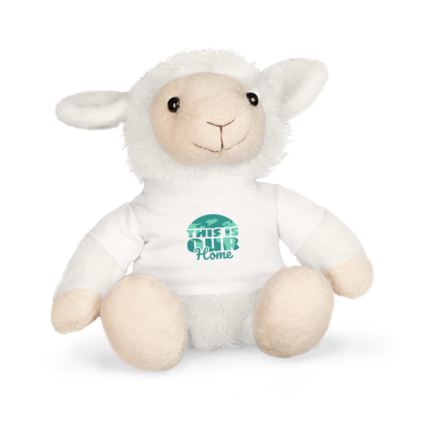 EARTH DAY ANIMAL, Plush Toy with T-Shirt, Teddy Bear, Bunny Rabbit, Sheep, Elephant,This Is Our Home, animal lover gift, kids earth day gift