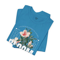 Bloom Stronger Unisex Jersey Tee - Positive Vibes Floral Design