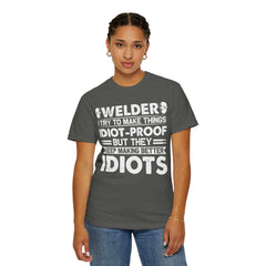 Fun Welder T-Shirt - 'Idiot-Proof' Design for Welding Enthusiasts
