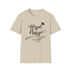 Blessed Nurse - Unisex Softstyle T-Shirt | Nurse Awareness, Medical Wear, Gift For Her, Scrubs Tee, Medical Staff Gift, Registered Nurse, RN