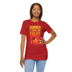 Summer Vibes Unisex Tee - "Summer, It Turns Me Upside Down" Graphic Shirt