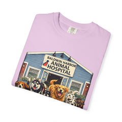 Pitbull Added "Who Let the Dogs Out?" Baldwin Harbor Animal Hospital Cute Vet Clinic T Shirt
