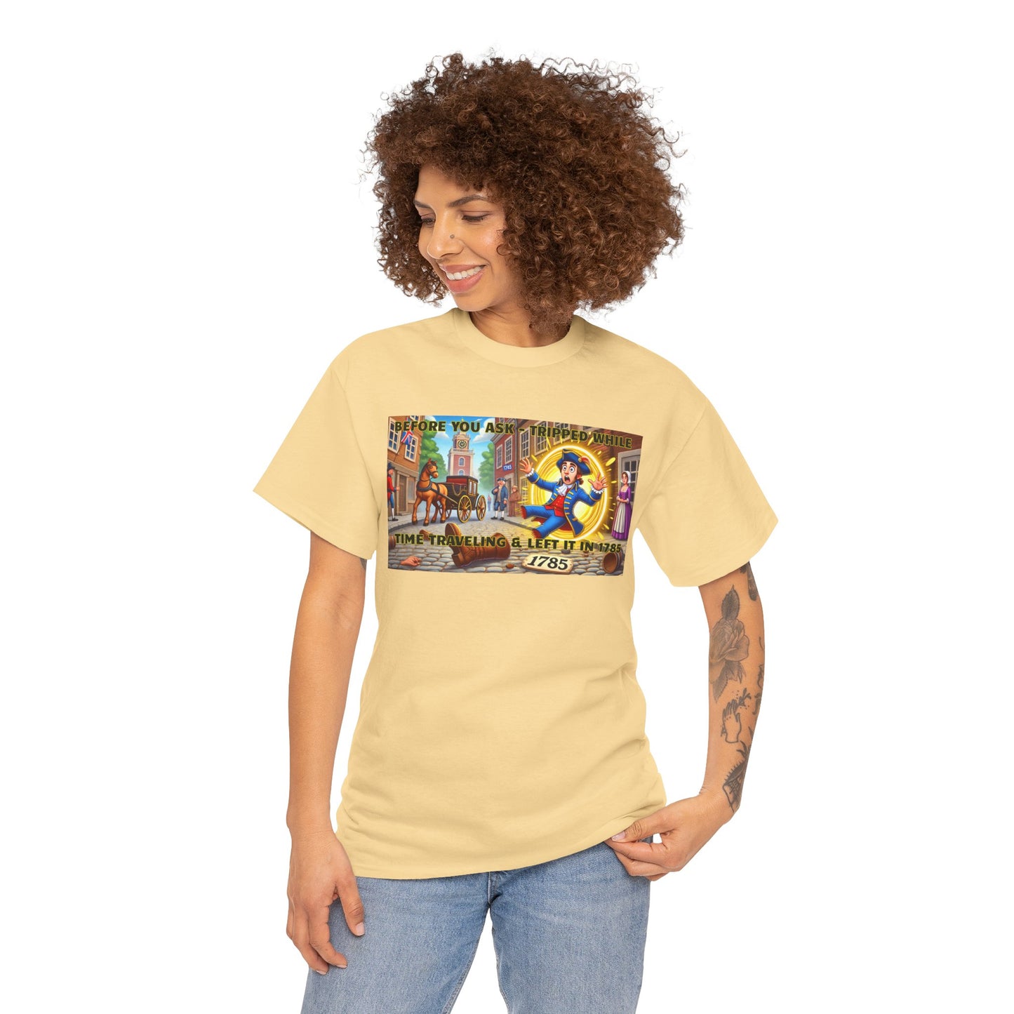 Amputee Funny Time Travel Excuse  - Unisex Heavy Cotton Tee